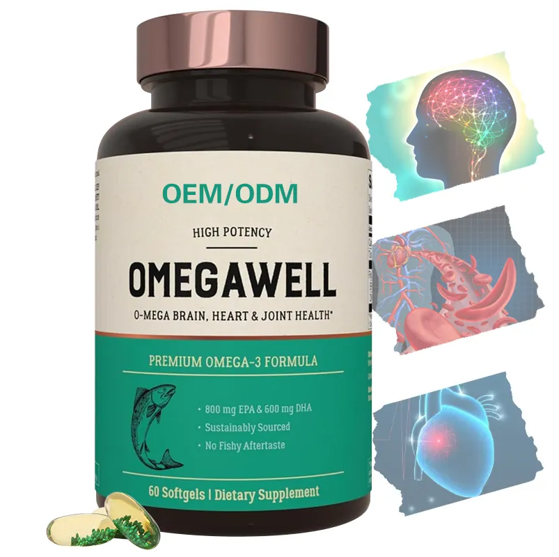 Harga terbaik kapsul minyak ikan Omega 3 1000mg kapsul Softgel laut dalam jumlah besar untuk dukungan kesehatan