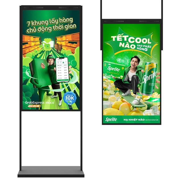 Double Sided Digital Signage 43 49 55 65 Inch Ceiling Hanging LCD Window Display Sunlight Readable Advertising Screen Premium