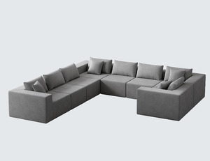 Canapé modulaire en velours côtelé de 188 pouces en forme de L, ensemble de canapés de luxe pour le sol, meubles d'intérieur rembourrés - Product Image 2