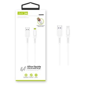 สายดาต้า S&N 6A ยาว 1000 มม. สายซิลิโคนเหลว USB สำหรับชาร์จและซิงค์ข้อมูล - Product Image 1