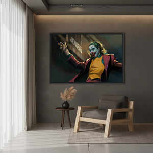 Printed Canvas Artwork: Abstract Joker Movie Wall Art,<b>BLACK</b> <b>FRAMED</b> CANVAS - Product Image 3