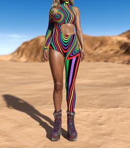 King Mcgreen Star Mujeres 3D Color Line Cosplay Body <span class=keywords><strong>Cyberpunk</strong></span> Body de un brazo Halloween Carnival Party Performance Costume - Product Image 3