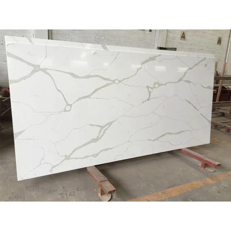2021 Manufacture Artificial Marble look white quartz surface for kitchen countertops