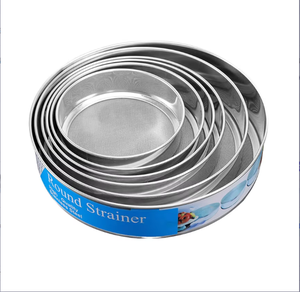 11CM di diametro addensato 304 acciaio inossidabile setaccio di farina rotondo colino polvere con manico per uso cucina - Product Image 1