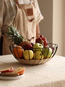 Iron Rattan Premium Luxury Metal Handicraft Fruit <b>Basket</b> Serving <b>Tray</b> Mid Modern Floral Design Multi-piece Ramadan - Product Image 2