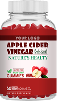 Gummies au vinaigre de cidre de pomme avec ingrédients naturels, pectine végétalienne, gummies ACV, soutien digestif, complément alimentaire pour la gestion du poids