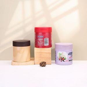 <b>Plastic</b> Bottle 400Ml Wide Mouth Flip Top Cap Food Grade Cylinder <b>Packaging</b> For Daily Chemical Products - Product Image 1