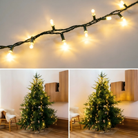 Guirnalda de Luces de Navidad Conectables de 10 Metros y 100 LED con Cable Negro, Luces de Hadas Impermeables IP44 para Árbol de Navidad, Decoración del Hogar, Bodas y Fiestas