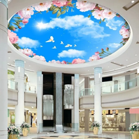 Mural Dinding Langit Biru 3D Awan Putih Modern Tahan Air Dapat Disesuaikan dengan Cetakan Transfer Panas untuk Ruang Tamu Kamar Tidur Hotel