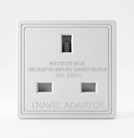 Adaptador de Viaje Universal con Enchufe Estadounidense/Australiano a Enchufe Británico para Laptop, 10A/250V, Diseño Compacto