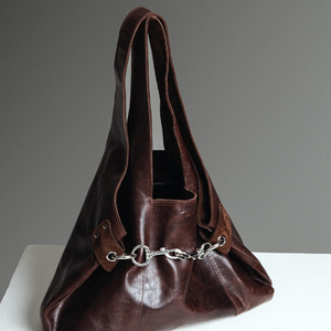 Bolso de Hombro de Cuero PU Retro Personalizado, de Diseño Simple, con Doble Correa, para Uso Diario, Tamaño Grande, para Compras - Product Image 2