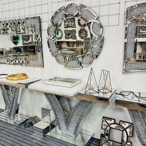 Table <span class=keywords><strong>console</strong></span> extensible moderne pour la maison, l'hôtel, l'atelier, la salle à manger ou la chambre à coucher, meubles de salon en verre miroir - Product Image 3