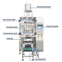 Machine d'emballage liquide à haute efficacité en acier inoxydable à 5 colonnes et 3 soudures latérales pour l'emballage de sauces, de ketchup, de miel et de sirop