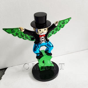 Sculpture Pop Art Alec Monopoly : Monopoly Dollar, Sac d'argent, Pinocchio avec Cœur d'amour - Product Image 6