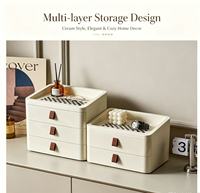 Organisateur de bureau multi-tiroirs tendance, boîte de rangement en plastique pour papeterie, cosmétiques, petits objets, décoration de la maison et du bureau