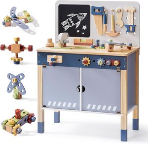 Banc d'atelier en <span class=keywords><strong>bois</strong></span> marron moderne pour enfants, atelier de bricolage pour tout-petits, garçons et filles - Product Image 1