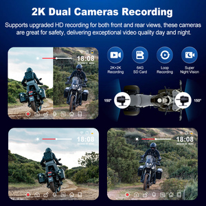 Moniteur sans fil CarPlay pour moto de 5 pouces, double caméra de tableau de bord avant et arrière 2K, support détachable, étanche, GPS pour moto, écran ZC11E - Product Image 4