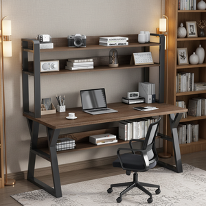 Escritorio de Estudio de Madera <span class=keywords><strong>para</strong></span> <span class=keywords><strong>Estudiantes</strong></span> con Estantería de Almacenamiento, Escritorio Moderno <span class=keywords><strong>para</strong></span> el Hogar, Oficina, Trabajo, Aprendizaje, Grado Comercial JRM-1051 - Product Image 3