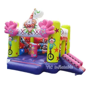 Commercial Inflatable clown magician Bounce House Jumping Paradise Toys Bouncer Castle With Slide For Children Party Rental