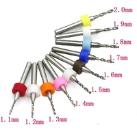 10 buah/Set kualitas tinggi 1.1- 2.0mm PCB Mini bor Bit Set Carbide mikro CNC Twist Bits untuk Amber aluminium Sheet