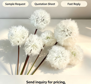 Décoration de mariage, plante artificielle à tige unique, fleur de pissenlit artificielle blanche, grande fleur de type herbe, fleurs de pissenlit pour mariage - Product Image 6