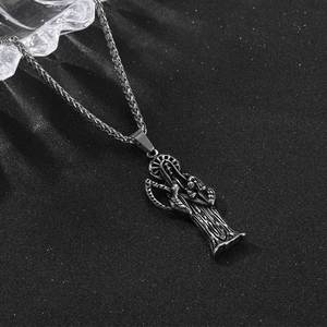 Collar con colgante de Grim Reaper de acero de titanio con guadaña estilo Hip Hop Rock SP990 - Product Image 2