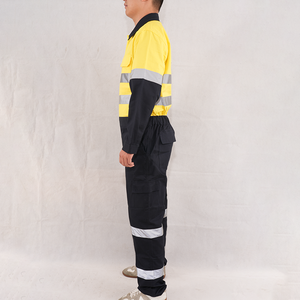 Cotton Work Clothes Wear Shirt Pant Uniform Worker <strong>Overall</strong> <strong>Construction</strong> Mining Industrial Reflective Safety Hi Vis Workwear - Product Image 3