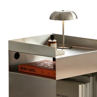 Nordischer Industrie-Edelstahl-Würfel-Beistellschrank, modernes Schlafzimmermöbel, beweglicher Nachttisch, Sofa-Beistelltisch, langlebig
