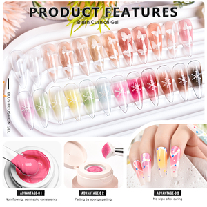 <span class=keywords><strong>Deroi</strong></span> 6 en 1 Blush Coussin Gel Peinture Solide Non Flowing Ombre Sculpting Patting Nail Art - Product Image 4