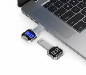 2023ベストセラー製品LEDポータブルペンドライブ付きキー型USBフラッシュドライブUSB安価なメタルメモリストレージデータツール