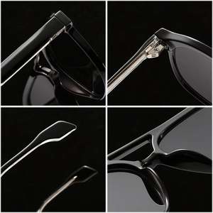 Gafas de Sol Retro 2025 con Logotipo Personalizado, Montura Grande, Doble Puente, Lentes Degradadas, Protección UV400, TR90, Cuadradas, para Hombre y Mujer - Product Image 6