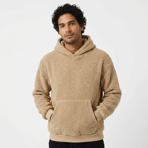 men <b>sherpa</b> zip hoodie with high pile <b>sherpa</b> <b>fabric</b> private label service for seasonal retail inventory - Product Image 3