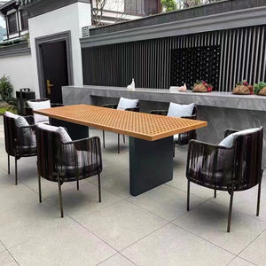 ชุดโต๊ะรับประทานอาหารเก้าอี้ 8 ตัวสุดหรูไม้<span class=keywords><strong>มา</strong></span>เลเซียพร้อมเฟอร์นิเจอร์หวา<span class=keywords><strong>ย</strong></span>สําหรับ<span class=keywords><strong>สวน</strong></span>ลานสวน-ห้องรับประทานอาหารสุดหรูกลางแจ้ง<span class=keywords><strong>รา</strong></span>คาถูก - Product Image 2