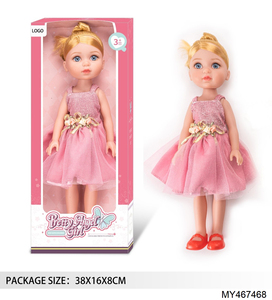 Muñeca de Moda de 14 Pulgadas, Adorable Vestido de Gasa de Primavera/Verano con Sombrero Blanco, Muñecas Americanas de Vinilo para Niñas - Product Image 2