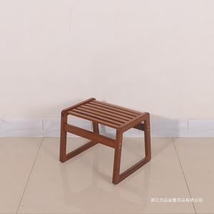 <b>Bamboo</b> Small <b>Stool</b> Rectangle Carbonized Color Framework Structure For Adults Children Elderly - Product Image 1