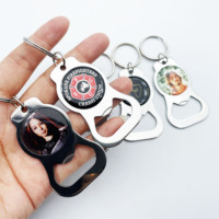 Porte-clés promotionnels à bas prix pour sublimation, porte-clés décapsuleurs métalliques, autocollants de sublimation par transfert, anneaux porte-clés