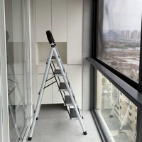 Escalera Doméstica Multiusos Más Vendida, Escalera Portátil de Seguridad de 2/3/4/5/6 Peldaños, Escalera Plegable de Acero