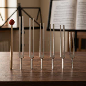 6 diapasones sagrados de solfeo, incluyendo un diapasón 528 con martillo, para uso musical o quirúrgico. - Product Image 3
