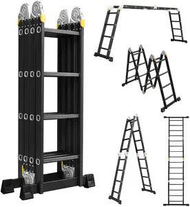 Escada Multifunctional Joint Ladder 4x4 Escada Articulada 6 In 1 Escalera Telescpica Articulada ML With Big Hinge 4*4 Rungs