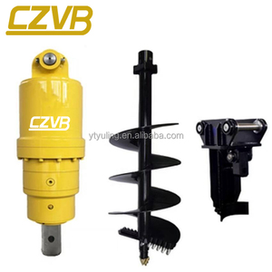 Tarière hydraulique compacte avec embout pour poteaux de clôture, accessoire de forage agricole haute performance pour mini-excavatrices de 2 à 6 tonnes pour ranch - Product Image 1