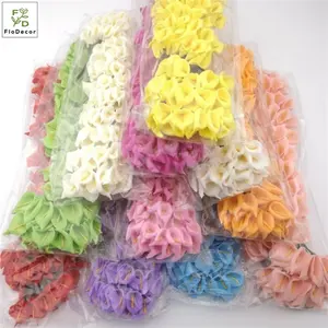 Wholesale Cheap 144pcs/bag 2cm Artificial Foam PE Mini Calla Lily Flower Head For DIY Wreath Wedding Cake Box Decoration