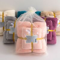 Wholesale Luxury Women Gifts Super Soft Easy Dry Multicolor Household Bathroom Microfiber Coral Fleece Shower Bath Towel Set