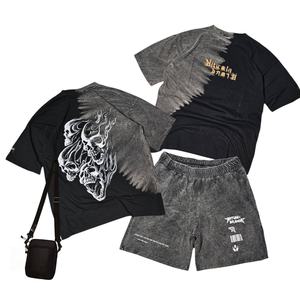 เสื้อยืดคอกลมแขนสั้นพิมพ์ลายผ้าไหม/ผ้าฝ้ายทรงโอเวอร์ไซส์สำหรับผู้ชายฤดูร้อน ไซส์ใหญ่ ขายส่ง - Product Image 4