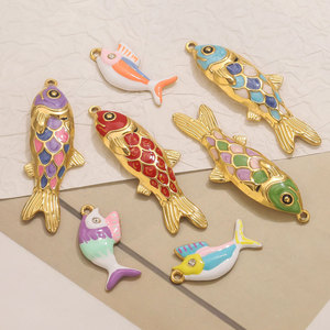 จี้ปลาเคลือบสีสันสดใส |   จี้สแตนเลสชุบทอง 18K PVD สำหรับทำเครื่องประดับ DIY สำหรับเด็กทุกเพศ |   กันน้ำ - Product Image 5
