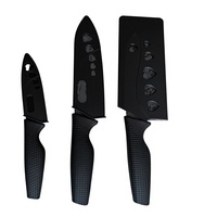 Ensemble de couteaux de cuisine JYTD158 en acier inoxydable noir avec manche en PP, ambidextre, multi-usages, de haute qualité, tranchant, populaire en Allemagne et aux États-Unis