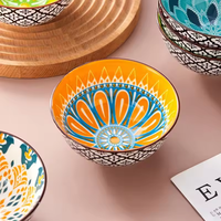 Nouvelles idées de produits 2025, style bohème, écologique, durable, ensemble de vaisselle en céramique 4 pièces, boîte cadeau