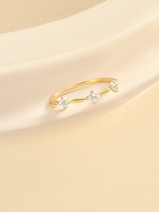 Bague tendance en argent 925 avec zircon rose, motif fleur mignon, ajustable, pour femme - Product Image 3