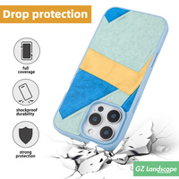 Géométrie irrégulière antichoc housse de téléphone de protection couleur bloquant étui de téléphone portable en cuir Pu personnalisé