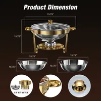 Ensemble de buffet de luxe 5QT en acier inoxydable pour maintien au chaud des aliments, idéal pour la restauration, les mariages et les événements.