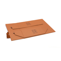 Boîte-cadeau pliable avec poignée orange et logo personnalisé, vente en gros de vêtements, emballage rigide portable de luxe pour vêtements de mode